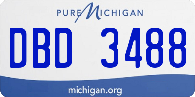 MI license plate DBD3488