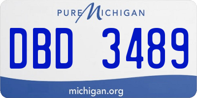 MI license plate DBD3489