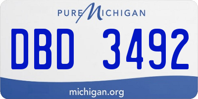 MI license plate DBD3492