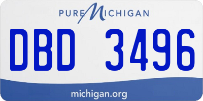 MI license plate DBD3496