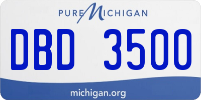 MI license plate DBD3500