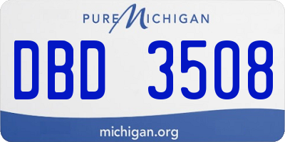 MI license plate DBD3508