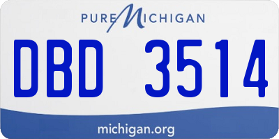 MI license plate DBD3514
