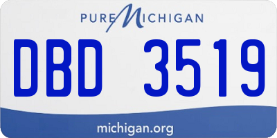 MI license plate DBD3519
