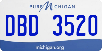MI license plate DBD3520