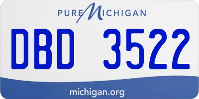MI license plate DBD3522