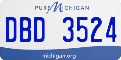 MI license plate DBD3524
