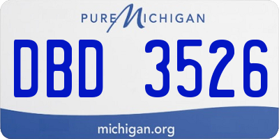 MI license plate DBD3526