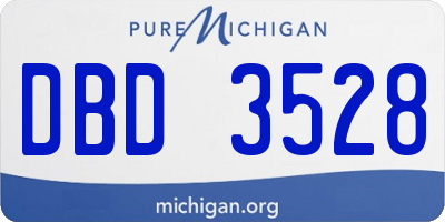 MI license plate DBD3528