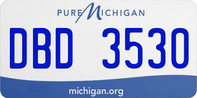 MI license plate DBD3530