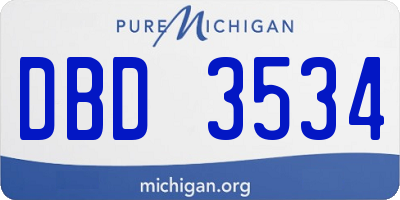 MI license plate DBD3534