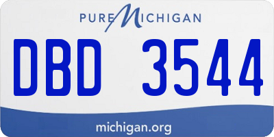 MI license plate DBD3544
