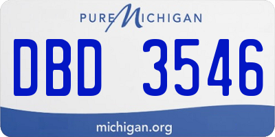 MI license plate DBD3546