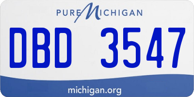MI license plate DBD3547