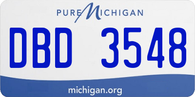 MI license plate DBD3548