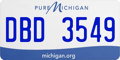 MI license plate DBD3549