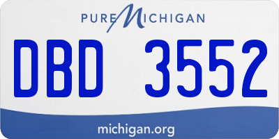 MI license plate DBD3552