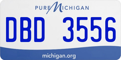 MI license plate DBD3556