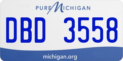 MI license plate DBD3558