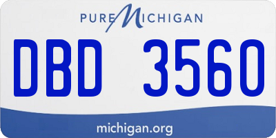 MI license plate DBD3560