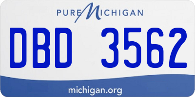 MI license plate DBD3562