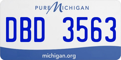 MI license plate DBD3563