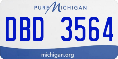 MI license plate DBD3564