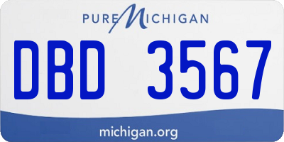 MI license plate DBD3567