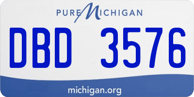 MI license plate DBD3576