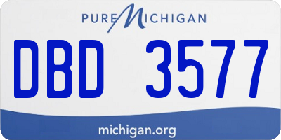 MI license plate DBD3577