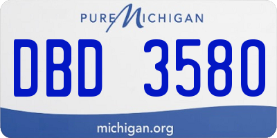 MI license plate DBD3580