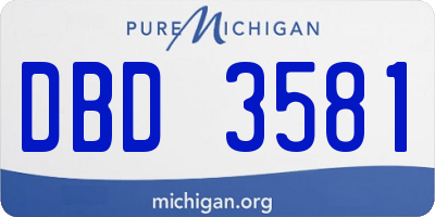 MI license plate DBD3581
