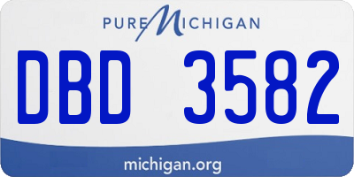 MI license plate DBD3582