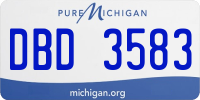MI license plate DBD3583