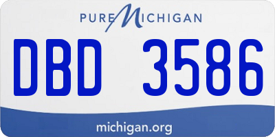 MI license plate DBD3586