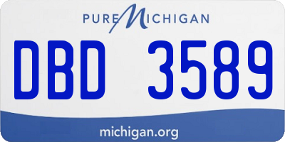 MI license plate DBD3589