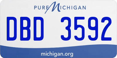MI license plate DBD3592