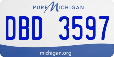 MI license plate DBD3597