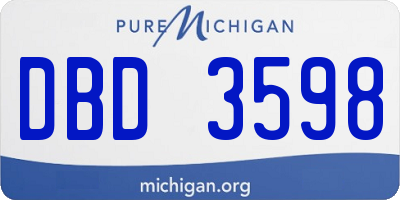 MI license plate DBD3598