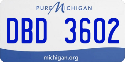 MI license plate DBD3602