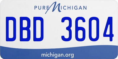 MI license plate DBD3604