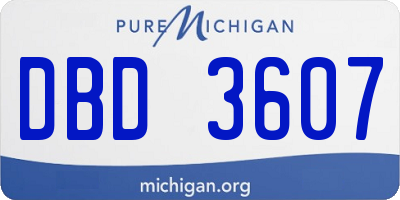 MI license plate DBD3607