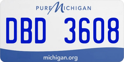 MI license plate DBD3608