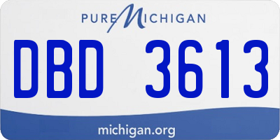 MI license plate DBD3613