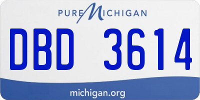 MI license plate DBD3614