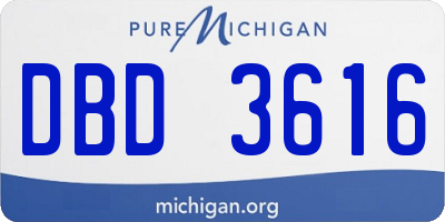MI license plate DBD3616