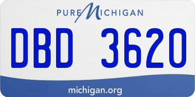 MI license plate DBD3620