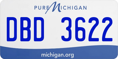 MI license plate DBD3622