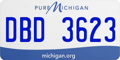 MI license plate DBD3623