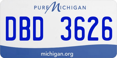 MI license plate DBD3626